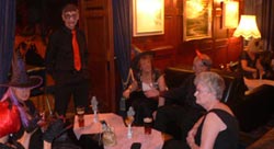 Relaxing before our Hallowe'en Ball at Newquay