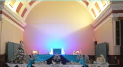 Extensive stage setting for New Years Eve at Torquay Town Hall