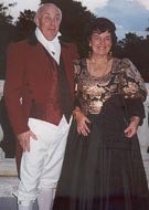Henry & Jeannie Clark in Poldark costume for a special event in Cornwall attended by Mr Poldark himself - actor Robin Ellis