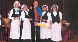 Another of our many themed dances. Henry at our "Upstars, Downstairs" theme night at Newquay, with the upstairs maids
